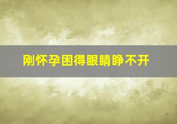 刚怀孕困得眼睛睁不开