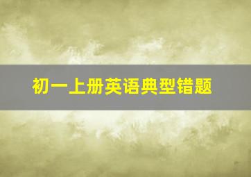 初一上册英语典型错题