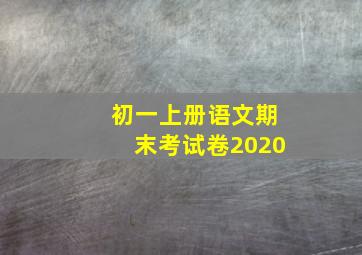 初一上册语文期末考试卷2020