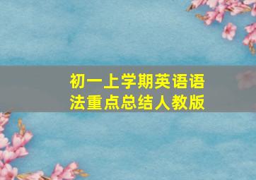 初一上学期英语语法重点总结人教版