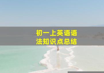 初一上英语语法知识点总结