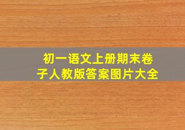 初一语文上册期末卷子人教版答案图片大全