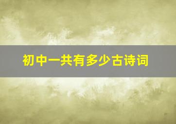 初中一共有多少古诗词