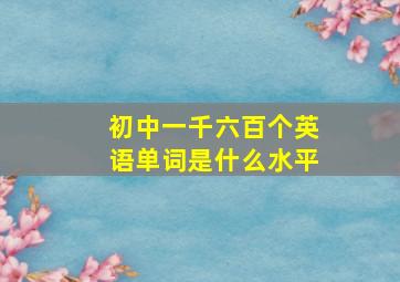 初中一千六百个英语单词是什么水平