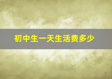 初中生一天生活费多少