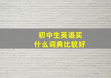 初中生英语买什么词典比较好