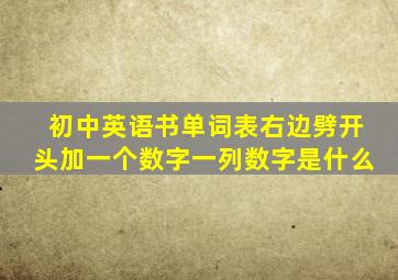 初中英语书单词表右边劈开头加一个数字一列数字是什么