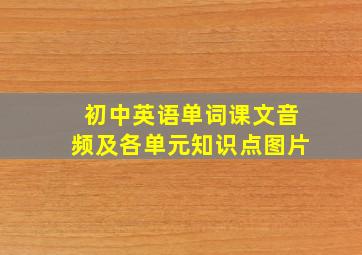 初中英语单词课文音频及各单元知识点图片