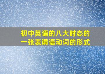 初中英语的八大时态的一张表谓语动词的形式