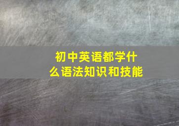 初中英语都学什么语法知识和技能