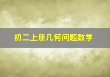 初二上册几何问题数学