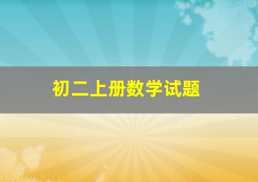 初二上册数学试题