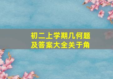 初二上学期几何题及答案大全关于角