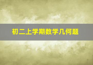 初二上学期数学几何题