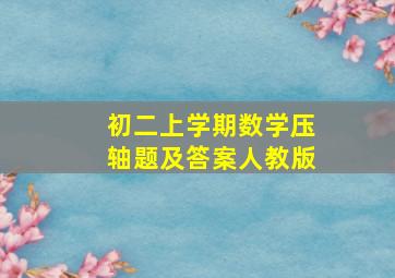 初二上学期数学压轴题及答案人教版