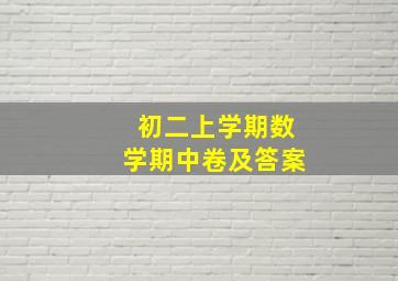 初二上学期数学期中卷及答案