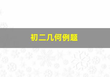 初二几何例题