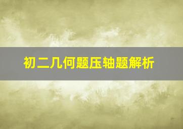 初二几何题压轴题解析