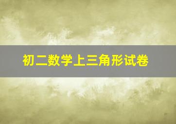 初二数学上三角形试卷