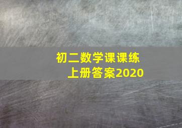 初二数学课课练上册答案2020