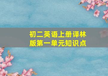 初二英语上册译林版第一单元知识点