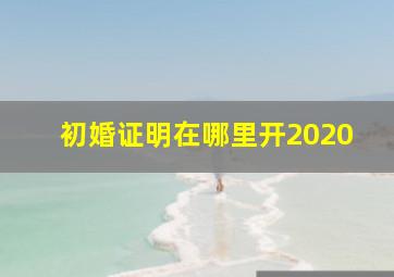 初婚证明在哪里开2020