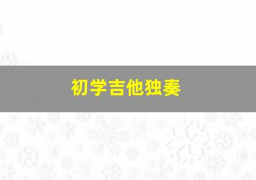 初学吉他独奏