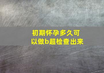 初期怀孕多久可以做b超检查出来