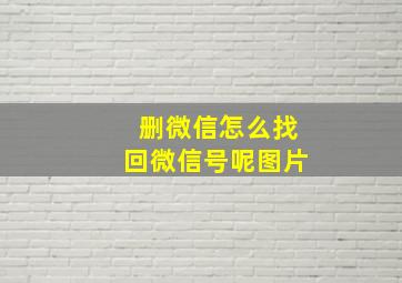 删微信怎么找回微信号呢图片