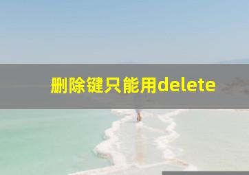 删除键只能用delete