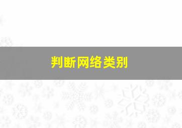 判断网络类别