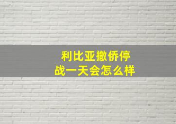 利比亚撤侨停战一天会怎么样