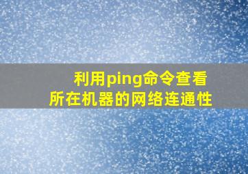 利用ping命令查看所在机器的网络连通性