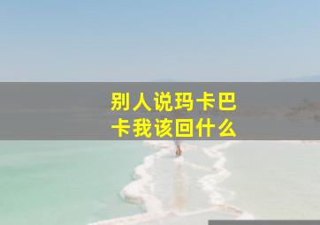 别人说玛卡巴卡我该回什么