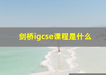 剑桥igcse课程是什么