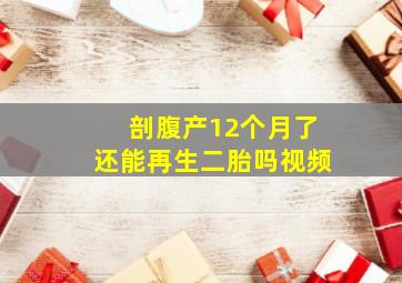 剖腹产12个月了还能再生二胎吗视频