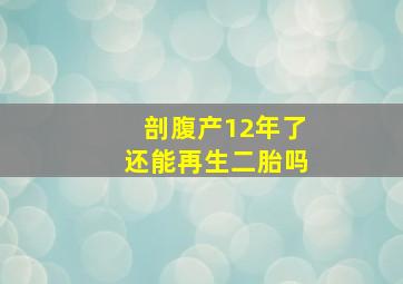 剖腹产12年了还能再生二胎吗