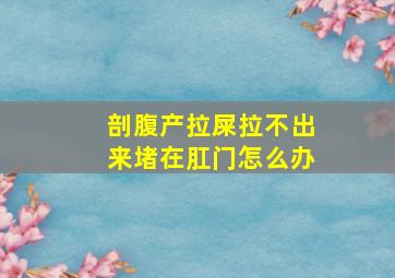 剖腹产拉屎拉不出来堵在肛门怎么办