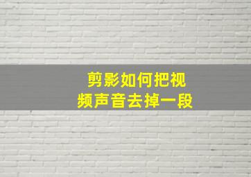 剪影如何把视频声音去掉一段