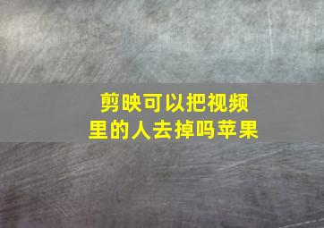 剪映可以把视频里的人去掉吗苹果