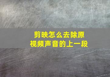 剪映怎么去除原视频声音的上一段