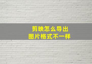 剪映怎么导出图片格式不一样