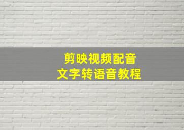 剪映视频配音文字转语音教程