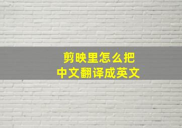 剪映里怎么把中文翻译成英文