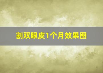 割双眼皮1个月效果图