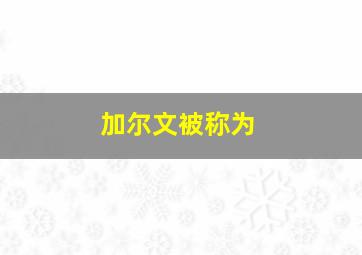 加尔文被称为