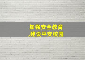 加强安全教育,建设平安校园