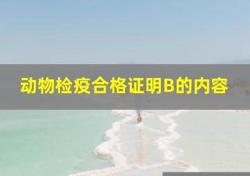 动物检疫合格证明B的内容