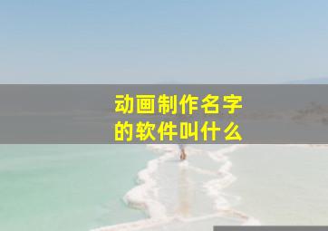 动画制作名字的软件叫什么