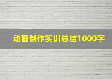 动画制作实训总结1000字